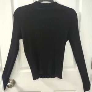 Forever 21+ Plus Sizes Ribbed Mockneck Form Fitted Black Ribbed Sweater Size XL